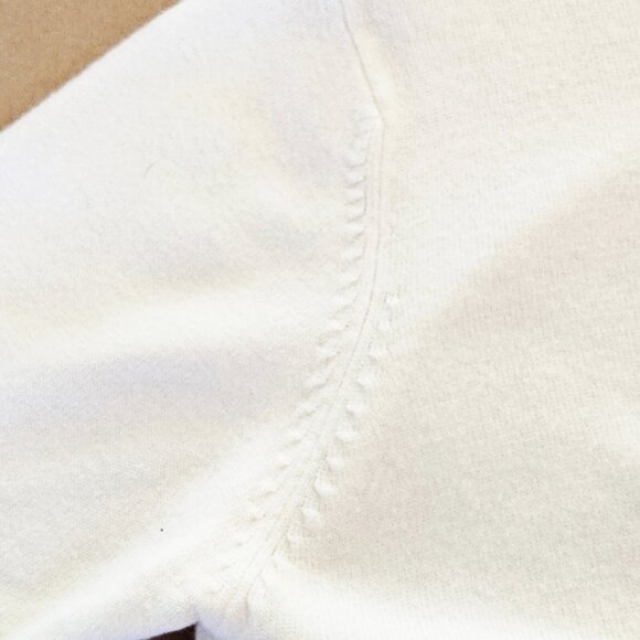 Women's Sag Harbor Creamy White Sweater Petite Medium - Picture 7 of 10